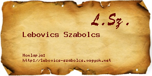 Lebovics Szabolcs névjegykártya